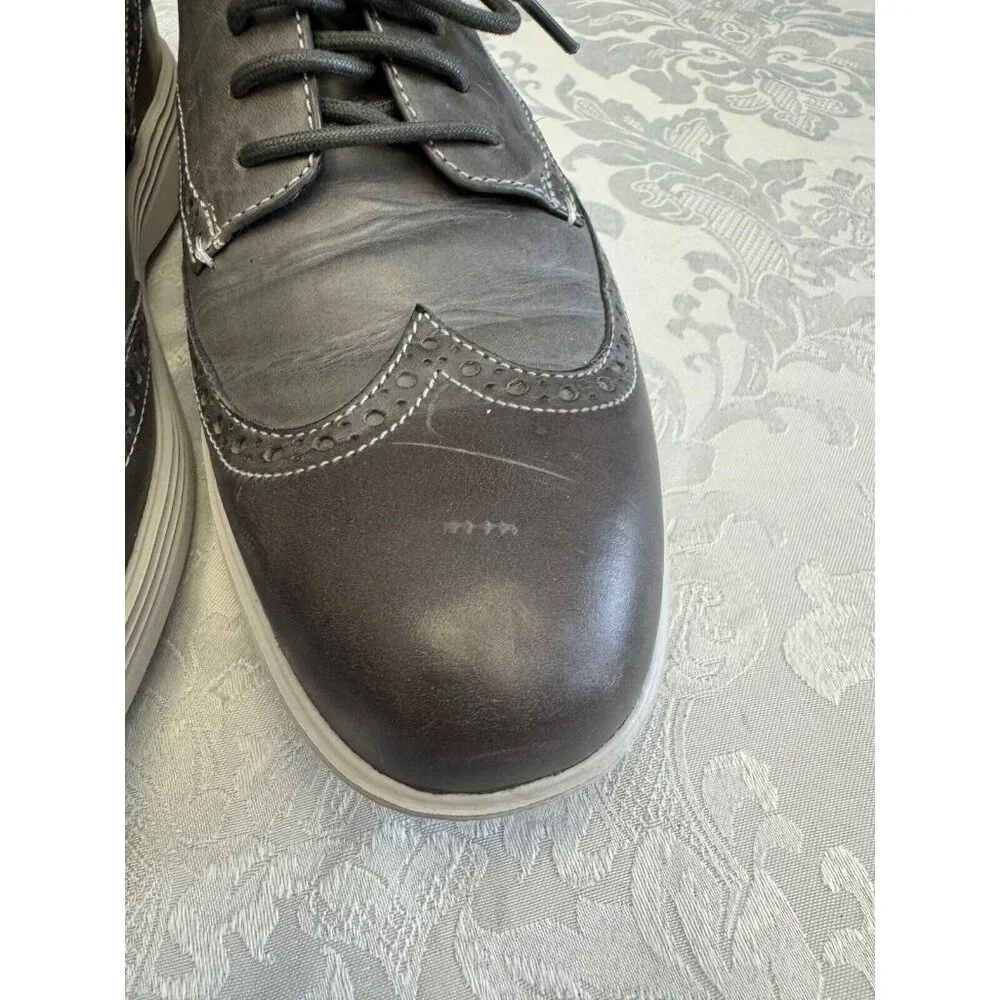 Cole Haan Grand.OS Sz 9M Gray‎ Leather Wingtip Oxford Derby Comfort Shoe C24895